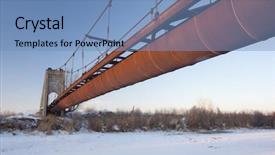  Presentation with river irrigation - Audience pleasing presentation theme consisting of rusty abandoned flume of irrigation backdrop and a teal colored foreground