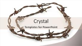  Presentation with barbed wire on the sky - Slides featuring rusty barbed wire isolated background and a lemonade colored foreground