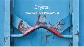  Presentation with rubble - Presentation theme with rusty-bracket-on-rubble-container background and a teal colored foreground