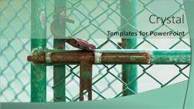  Presentation with constipation - Slide set having rusty-constipation-and-hinged-lock background and a mint green colored foreground