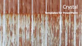  Presentation with corrugated iron - Slide set consisting of rusty corrugated metal sheet galvanized background and a red colored foreground