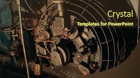  Presentation with machine - Presentation theme enhanced with rusty-details-of-old-mechanisms background and a tawny brown colored foreground