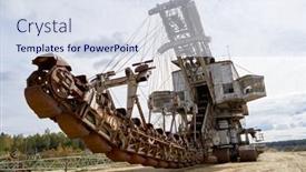  Presentation with sand - PPT theme enhanced with monster energy - rusty escalator on sand background and a sky blue colored foreground