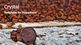  Presentation with fuel - Slides having corrosion oil gas - rusty fuel and chemical drums background and a tawny brown colored foreground