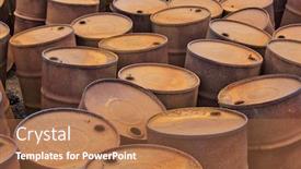  Presentation with fuel - Amazing slide deck having chemical drums on arctic backdrop and a coral colored foreground