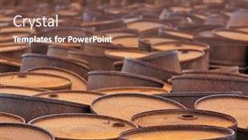 Presentation with fuel - PPT theme consisting of chemical drums on arctic background and a tawny brown colored foreground