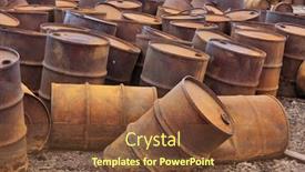  Presentation with fuel - Colorful PPT theme enhanced with chemical drums on arctic backdrop and a tawny brown colored foreground