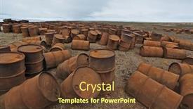  Presentation with fuel - Slide set having rusty fuel and chemical drums in the arctic background and a tawny brown colored foreground