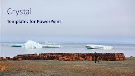  Presentation with fuel - Presentation design with rusty-fuel-and-chemical-drums background and a sky blue colored foreground