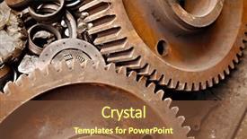  Presentation with steel structures - Audience pleasing presentation consisting of rusty gears of a steel backdrop and a tawny brown colored foreground