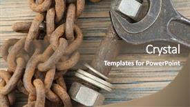  Presentation with chain - Beautiful slide set featuring rusty iron chain with vintage backdrop and a violet colored foreground