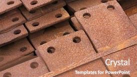  Presentation with iron - Presentation theme consisting of rusty iron in cans background and a coral colored foreground