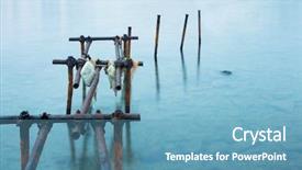  Presentation with black sea - Colorful slide deck enhanced with rusty jetty in the clear waters of the black sea in athopol in bulgaria backdrop and a teal colored foreground