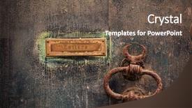  Presentation with doorknob - Presentation theme with rusty letterbox and doorknob background and a gray colored foreground
