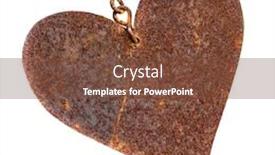  Presentation with heart shape from natural tree - Cool new presentation theme with rusty metal heart shape isolated backdrop and a tawny brown colored foreground
