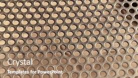  Presentation with pattern - Slide set consisting of rusty-metal-hole-mesh-pattern background and a coral colored foreground