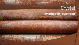  Presentation with pipe - Cool new slides with rusty metal pipe backdrop and a tawny brown colored foreground