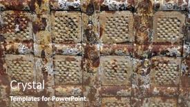  Presentation with ancient - PPT layouts having rusty-metal-surface-of-old background and a violet colored foreground