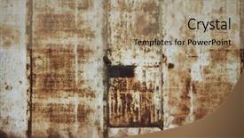  Presentation with metallic - Slide deck featuring rusty metallic background background and a coral colored foreground