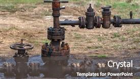  Presentation with pipes - Slides featuring rusty oil pipes outdoor closeup background and a gray colored foreground