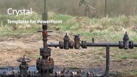  Presentation with pipes - Slides with rusty oil pipes outdoor closeup background and a gray colored foreground