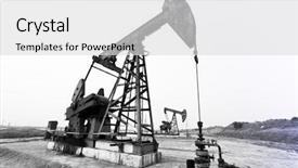  Presentation with gas pump - Colorful PPT theme enhanced with rusty oil pump backdrop and a light gray colored foreground