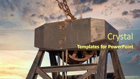  Presentation with winch - Slide set with rusty-old-industrial-winch background and a tawny brown colored foreground