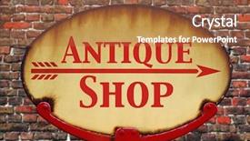  Presentation with antique - Amazing slide deck having sign with the text antique backdrop and a red colored foreground