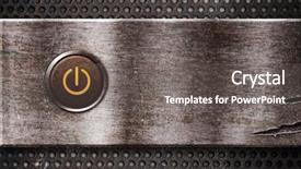  Presentation with power button - Presentation theme with rusty power button background and a gray colored foreground