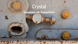  Presentation with old rusty pipe - Amazing slide deck having rusty screws on a neglect backdrop and a coral colored foreground