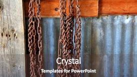  Presentation with chains - Beautiful PPT theme featuring rusty sheets and metal chains backdrop and a tawny brown colored foreground
