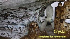  Presentation with ship propeller - Colorful theme enhanced with rusty ship propeller and rudder backdrop and a tawny brown colored foreground