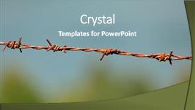  Presentation with steel - Cool new presentation theme with rusty steel barbed wire backdrop and a mint green colored foreground
