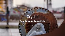  Presentation with wheel - Cool new PPT theme with rusty-teethed-wheel-from-boat backdrop and a tawny brown colored foreground