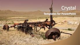  Presentation with tractor - Colorful presentation design enhanced with rusty tractor trailer part backdrop and a coral colored foreground