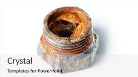  Presentation with water pipe - PPT theme enhanced with rusty water pipe detail isolated background and a light gray colored foreground
