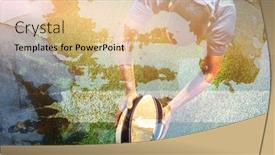  Presentation with rugby - Colorful presentation design enhanced with rusty weathered wall against rugby player diving backdrop and a lemonade colored foreground