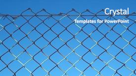  Presentation with chain link fence - Amazing presentation design having rusty wire security fence backdrop and a teal colored foreground