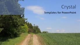  Presentation with agricultural - Slide set enhanced with rut-road-on-border background and a light blue colored foreground