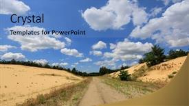  Presentation with pine forest - Beautiful presentation featuring rut road over sands backdrop and a teal colored foreground