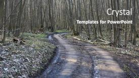  Presentation with forest road - Slide set featuring rut-road-turn-un-spring background and a dark gray colored foreground