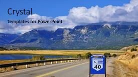  Presentation with parallel - Cool new slide deck with ruta 40 is laid parallel backdrop and a teal colored foreground