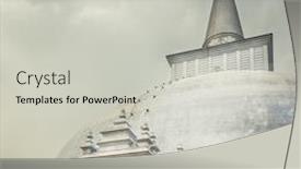  Presentation with world heritage - Slide set with ruwanwelisaya-dagoba-in-the-sacred background and a light gray colored foreground
