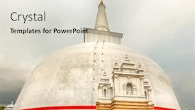  Presentation with world heritage - Audience pleasing slide set consisting of ruwanwelisaya-dagoba-in-the-sacred backdrop and a light gray colored foreground