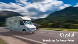  Presentation with italy car - Cool new PPT theme with rv - family vacation travel holiday trip backdrop and a gray colored foreground