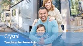  Presentation with race - Amazing presentation having rv - happy young mixed race family backdrop and a teal colored foreground