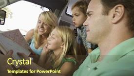  Presentation with life journey road map - PPT theme featuring rv looking at road map background and a tawny brown colored foreground