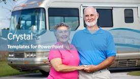  Presentation with couple nature luxury - Slides featuring rv travel - active retired couple in love background and a teal colored foreground