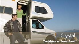  Presentation with vacation visit - Amazing presentation design having e-dating concept - blue button on keyboard consisting of share backdrop and a light blue colored foreground