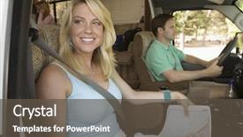  Presentation with road trip - Presentation design having rv travel - family road trip in rv background and a dark gray colored foreground